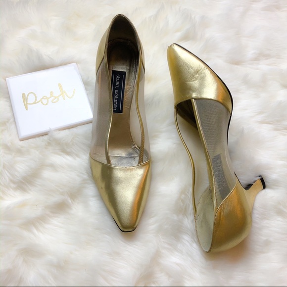 Stuart Weitzman Shoes - VTG Stuart Weitzman Gold Mesh Pumps